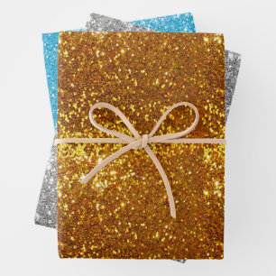 Glitter Geschenkpapier Set