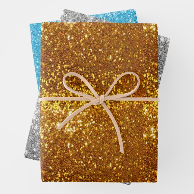 Glitter Geschenkpapier Set (Beispiel)