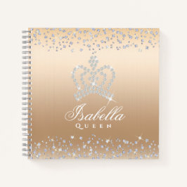 Glitter Glamour Crown Gold Notizbuch