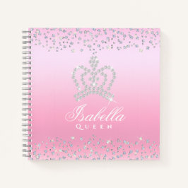 Glitter Glamour Crown Pink Notizbuch