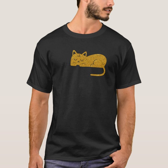 Glitter Gold Catnap Silhouette tees (Vorderseite)