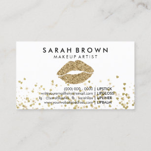 Glitter Gold Lippen Druck Visitenkarte