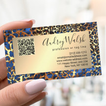 Glitter Gold Luxus QR Code Tierhaut Leopard