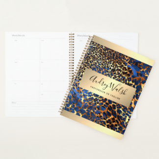 Glitter Gold Luxus-Tierhaut Leopard Make-up Planer