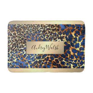 Glitter Gold Luxus-Tierhaut Leopard Schönheit Badematte