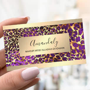 Glitter Gold Rahmen Tierhaut Leopard Luxus Visitenkarte