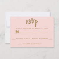 Glitter Gold Rouge Pink Hochzeit Einfache Antwortk