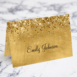 Glitter Golden Nom individuel Cartes de lieu