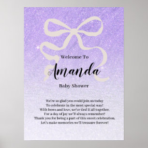 Glitter-Gradienten-Schleifen-Willkommen-Baby-Party Poster