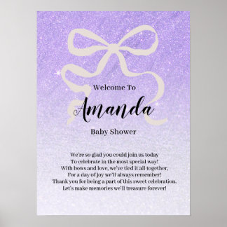 Glitter-Gradienten-Schleifen-Willkommen-Baby-Party Poster