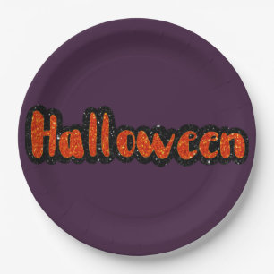 Glitter Halloween Pappteller