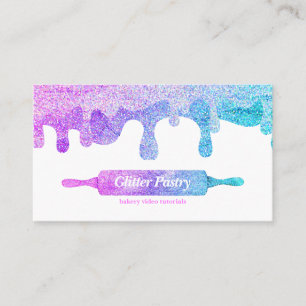 Glitter-Hologramm Kochbackerei Gebäck-Logo Visitenkarte