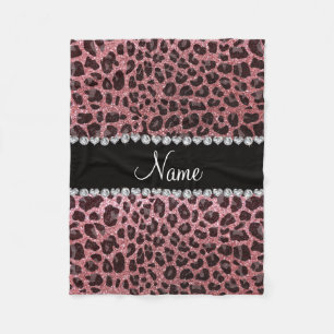 Glitter-Leoparddruck des individuellen Namens Fleecedecke