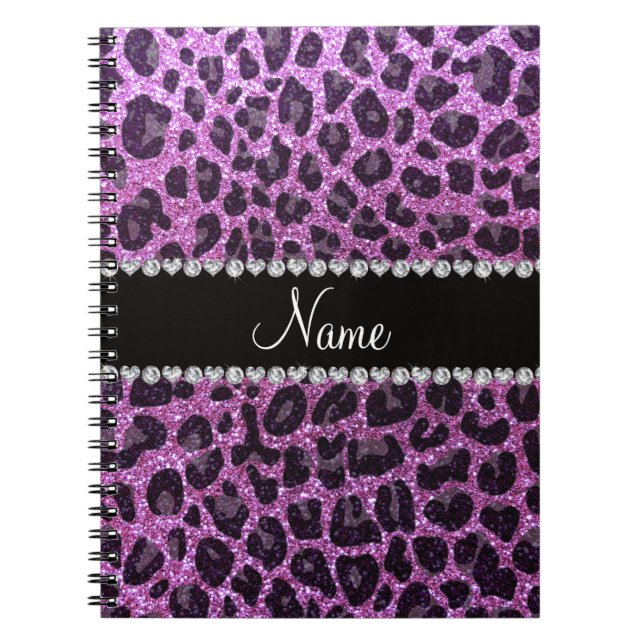 Glitter-Leopardpastelldruck des individuellen Notizblock (Vorderseite)