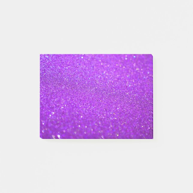 Glitter Lila Post-it Klebezettel (Vorderseite)