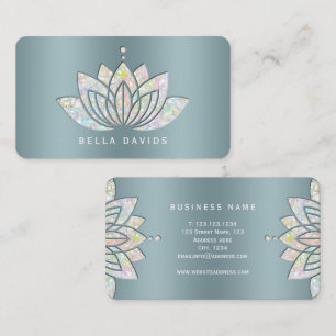 Glitter-Mandala-Lotus-Blumen-Yoga-Lehrer Türkis Visitenkarte
