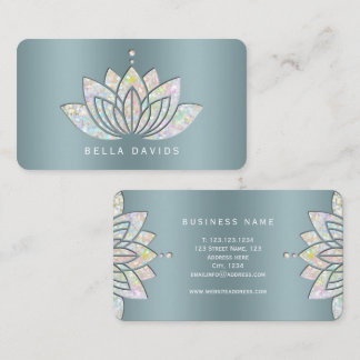 Glitter-Mandala-Lotus-Blumen-Yoga-Lehrer Türkis Visitenkarte