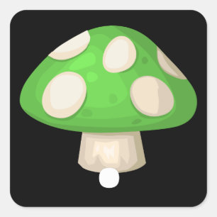 Glitter Möbel Zimmer grün Pilz Quadratischer Aufkleber