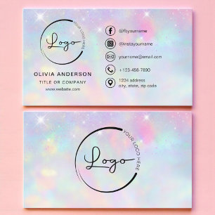 Glitter Opal Geschäft Logo Social Media Visitenkarte