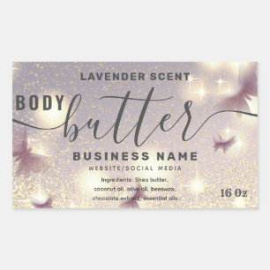 Glitter papillon corps de script beurre étiquette