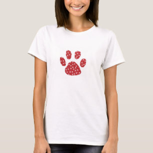 Glitter-Pfotenabdruck-T-Shirt T-Shirt
