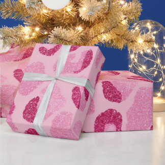 Glitter Pink Leopard Pattern Geschenkpapier