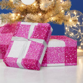 Glitter Pink Plaid Pattern Geschenkpapier