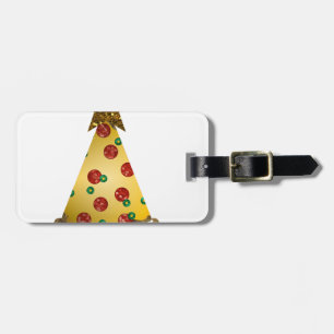 Glitter-Pizza-Weihnachtsbaum Gepäckanhänger