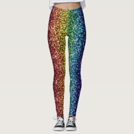 Glitter Rainbow Fade Pattern – Sparkling Color  Leggings