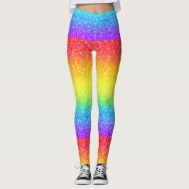 Glitter Rainbow Fade Pattern – Sparkling Color  Leggings