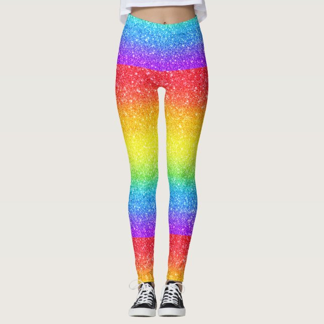 Glitter Rainbow Fade Pattern – Sparkling Color  Leggings (Vorderseite)