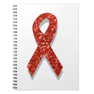 glitter red ribbon notizblock