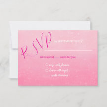 Glitter Rosa Quinceñera RSVP-Karte