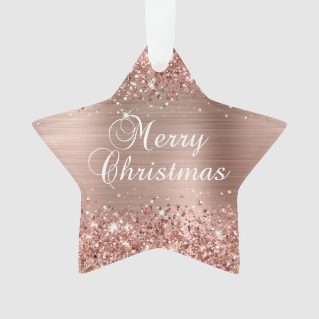 Glitter Rose Gold Foil Joyeux Noël (devant)