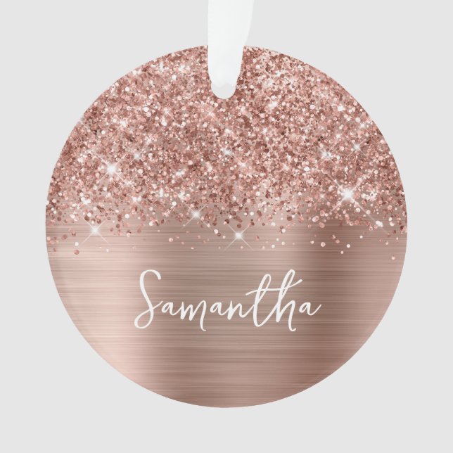Glitter Rose Gold Glam Nom Photo (devant)