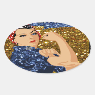 glitter rosie die nietmachine ovaler aufkleber