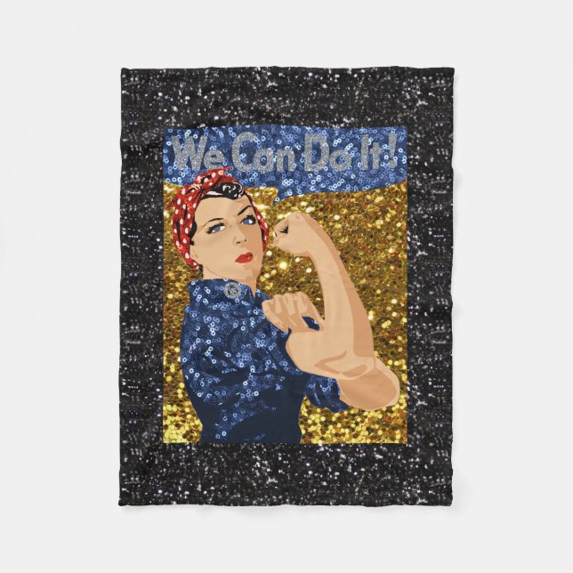 Glitter Rosie the Riveter Decke (Vorderseite)