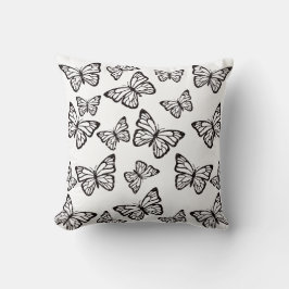 Glitter Schmetterling Schwarz-Weiß Dekor Wurfdecke Kissen