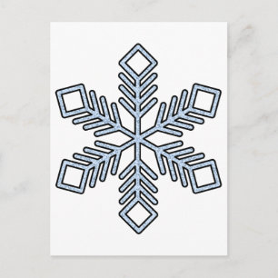 Glitter-Schneeflocke - Babyblaue Äste Postkarte