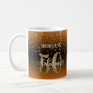 Glitter & Script 50 & Fantastisch, Orange Schwarze Kaffeetasse