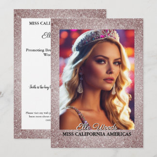 Glitter Shine Pageant Autogrammkarten | QR-Code Einladung