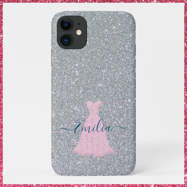 Glitter Silver Pink Gown Case-Mate iPhone Hülle (Von Creator hochgeladen)