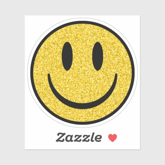 Glitter Smile Face Custom-Cut Vinyl Stickers Aufkleber (Blatt)