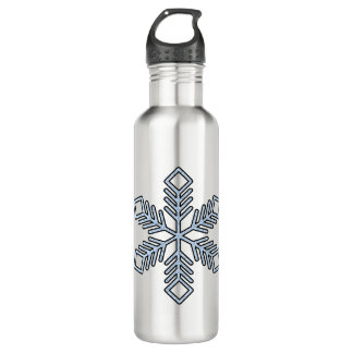 Glitter Snowflake - Baby Blue Branches Edelstahlflasche