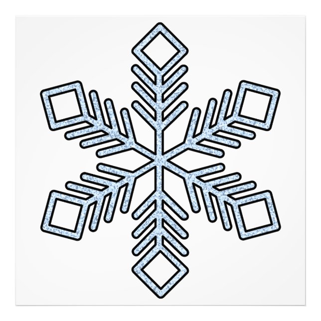 Glitter Snowflake - Baby Blue Branches Fotodruck (Vorne)