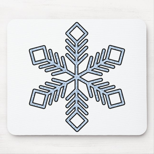 Glitter Snowflake - Baby Blue Branches Mousepad (Vorne)