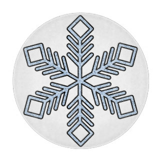 Glitter Snowflake - Baby Blue Branches Schneidebrett