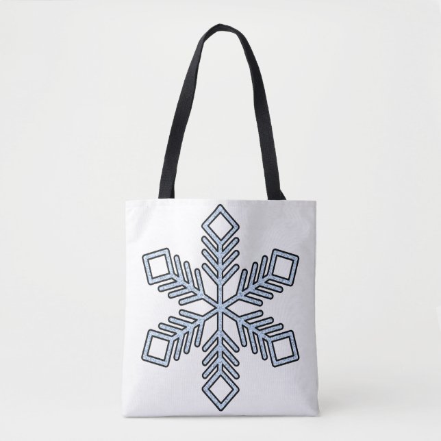 Glitter Snowflake - Baby Blue Branches Tasche (Vorderseite)