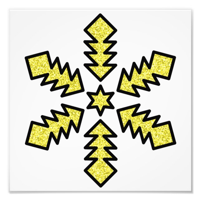 Glitter Snowflake - Yellow Star Fotodruck (Vorne)