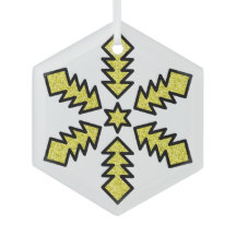 Glitter Snowflake - Yellow Star